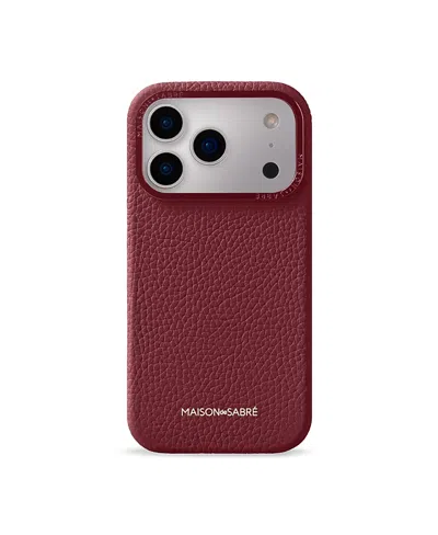 Maison De Sabre Leather Phone Case (iphone 17 Pro Max) In Burgundy