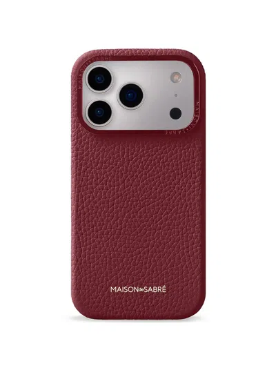 Maison De Sabre Leather Phone Case (iphone 17 Pro Max) In Burgundy