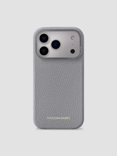 Maison De Sabre Leather Phone Case (iphone 17 Pro Max) In Gray