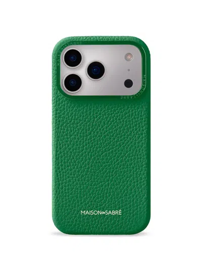 Maison De Sabre Leather Phone Case (iphone 17 Pro Max) In Green