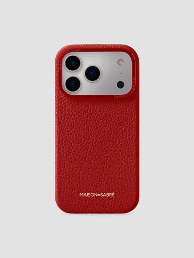 Maison De Sabre Leather Phone Case (iphone 18 Pro Max) In Red
