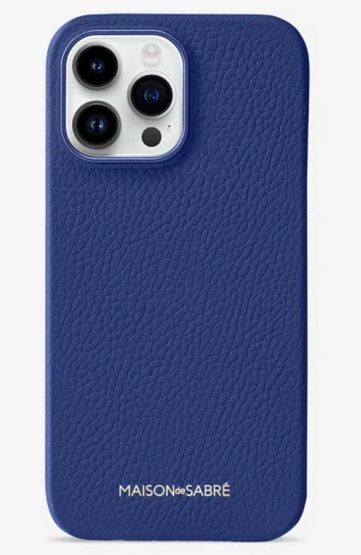 Maison De Sabre Leather Phone Case In Blue