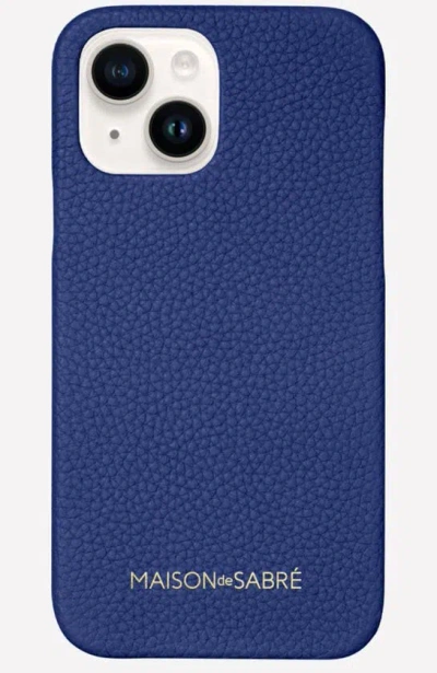 Maison De Sabre Leather Phone Case In Blue