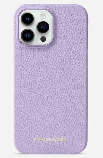 Maison De Sabre Leather Phone Case In Lavender Purple