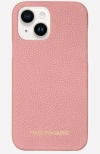 Maison De Sabre Leather Phone Case In Pink Lily