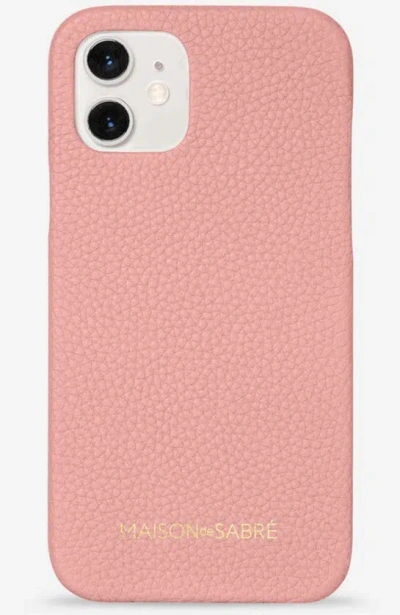Maison De Sabre Leather Phone Case (iphone 12) In Pink Lily