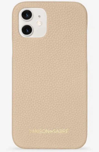 Maison De Sabre Leather Phone Case (iphone 12) In Saharan Beige