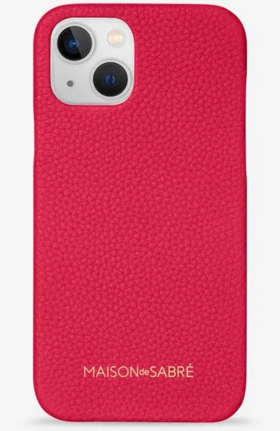 Maison De Sabre Leather Case Iphone 13 In Shibuya Fuchsia