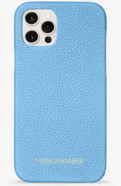 Maison De Sabre Leather Phone Case (iphone 12 Pro Max) In Sky Blue