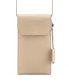 Maison De Sabre Leather Phone Pouch In Saharan Nude