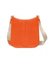 Maison De Sabre Jacquard Strap Leather Saddle Bag In Manhattan Orange