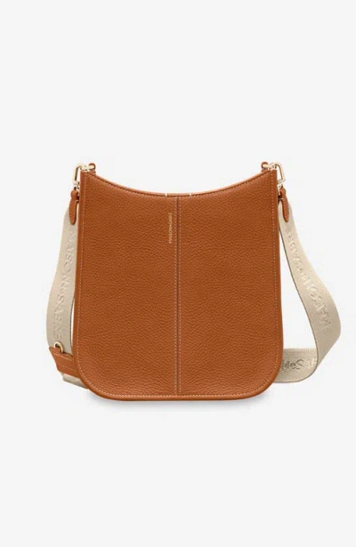 Maison De Sabre Leather Saddle Bag In Pecan Brown