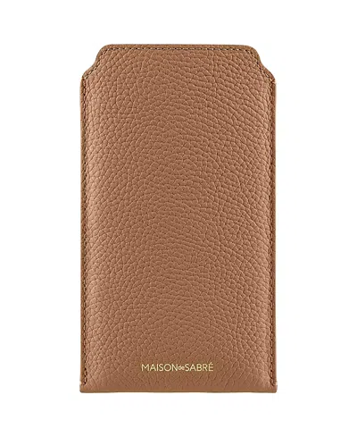 Maison De Sabre Leather Sunglasses Sleeve In Sandstone Brown