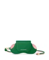 Maison De Sabre Leather Sunglasses Sling Case In Green
