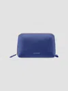 Maison De Sabre Leather Tech Pouch In Blue