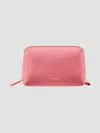 Maison De Sabre Leather Tech Pouch In Pink