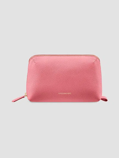 Maison De Sabre Leather Tech Pouch In Pink