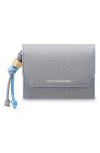 Maison De Sabre Pebbled Leather Trifold Wallet In Gray