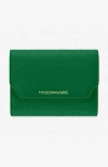 Maison De Sabre Maison De Sabré Leather Trifold Wallet In Emerald Lily