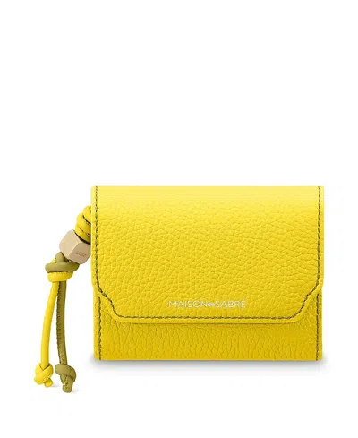 Maison De Sabre Leather Trifold Wallet In Yellow