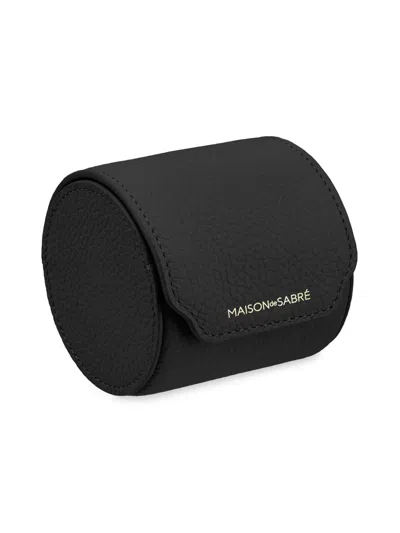 Maison De Sabre Leather Watch Roll In Black