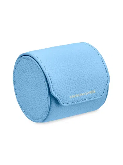 Maison De Sabre Leather Watch Roll In Blue