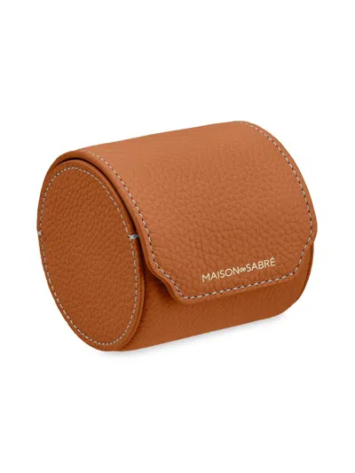 Maison De Sabre Leather Watch Roll In Brown