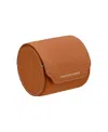 Maison De Sabre Leather Watch Roll In Pecan Brown
