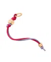 Maison De Sabre Leather Wristlet Charm In Fuchsia Lavender