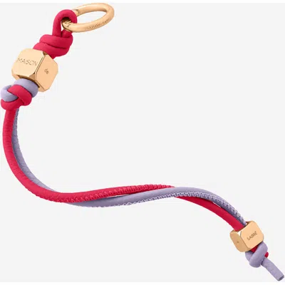 Maison De Sabre Maison De Sabré Leather Wristlet Charm In Fuchsia Lavender