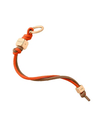 Maison De Sabre Leather Wristlet Charm In Manhattan Sandstone
