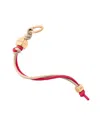 Maison De Sabre Leather Wristlet Charm In Saharan Fuchsia