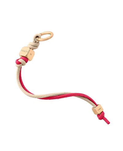 Maison De Sabre Leather Wristlet Charm In Saharan Fuchsia