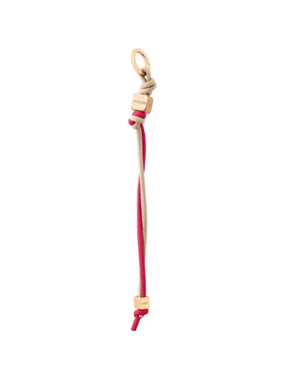 Maison De Sabre Leather Wristlet Charm In Yellow