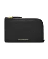 Maison De Sabre Maison De Sabré Leather Zip Card Holder In Black Caviar