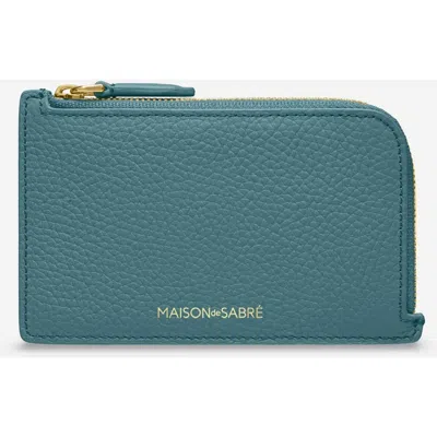 Maison De Sabre Maison De Sabré Leather Zip Card Holder In Bondi Blue