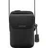 Maison De Sabre Maison De Sabré Leather Zip Phone Pouch In Black Caviar