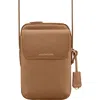 Maison De Sabre Maison De Sabré Leather Zip Phone Pouch In Sandstone Brown