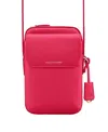Maison De Sabre Leather Zip Phone Pouch In Shibuya Fuchsia