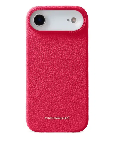 Maison De Sabre Logo-lettering Leather Iphone 17 Air Case In Red