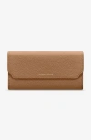 Maison De Sabre Maison De Sabré Long Leather Flap Wallet In Sandstone Lily