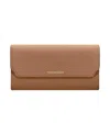 Maison De Sabre Maison De Sabré Long Leather Flap Wallet In Sandstone Lily