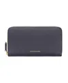 Maison De Sabre Maison De Sabré Long Leather Zip Wallet In Graphite Sky