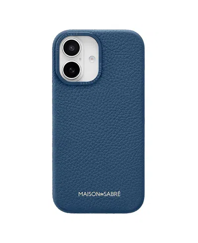 Maison De Sabre Maison De Sabra Leather Phone Case (iphone 16) In Blue