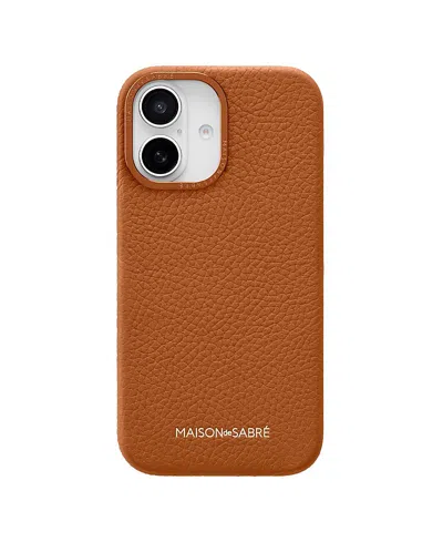Maison De Sabre Maison De Sabra Leather Phone Case (iphone 16) In Brown