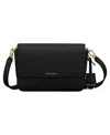Maison De Sabre Medium Leather Flap Bag In Black Caviar