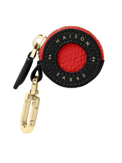 Maison De Sabre Men's Leather Airtag Charm In Pomegranate Caviar