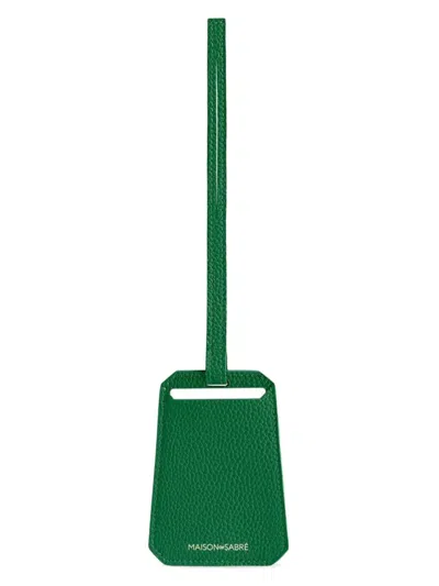 Maison De Sabre Men's Leather Luggage Tag In Emerald Green