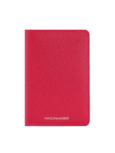 Maison De Sabre Men's Leather Passport Holder In Shibuya Fuchsia