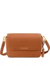 Maison De Sabre Mini Flap Leather Shoulder Bag In Brown